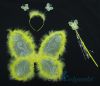 Карнавальные крылья бабочки с пухом, крылья волшебного Эльфа, в наборе: ободок, волшебная палочка и крылья 39 см, цвет ЖЕЛТЫЙ, артикул Е91186, Snowmen.     Карнавальные крылья бабочки с пухом, крылья волшебного Эльфа, розовые крылья бабочки, крылья б